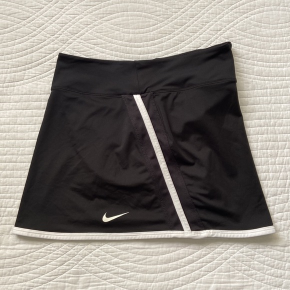 Nike Dri Fit Power Knit Skirt Skort Athletic Golf Tennis Run Black White Large - Picture 15 of 17